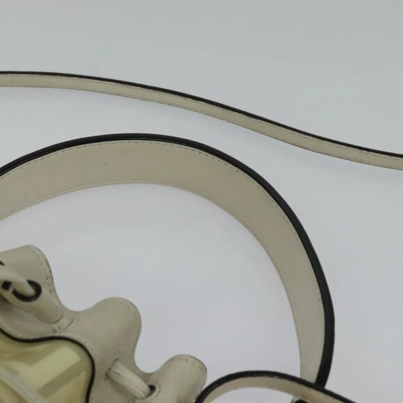 FENDI Zucca Canvas Shoulder Bag White Gold Auth 131612 - Picture 9 of 16